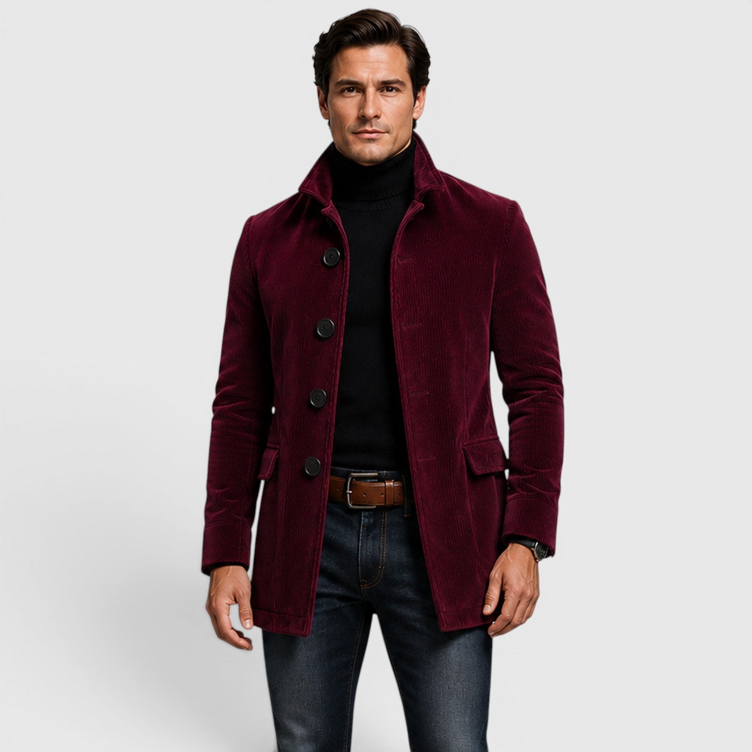 Monvaline | Men's Stand Collar Blazer for Smart Casual Outfits