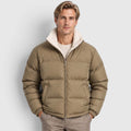 Monvaline | Men’s Reversible Puffer Jacket – Sherpa Lined Stand Collar