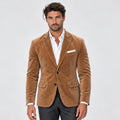 Monvaline | Men's Suede Blazer Jacket – Smart Casual Tailored Fit