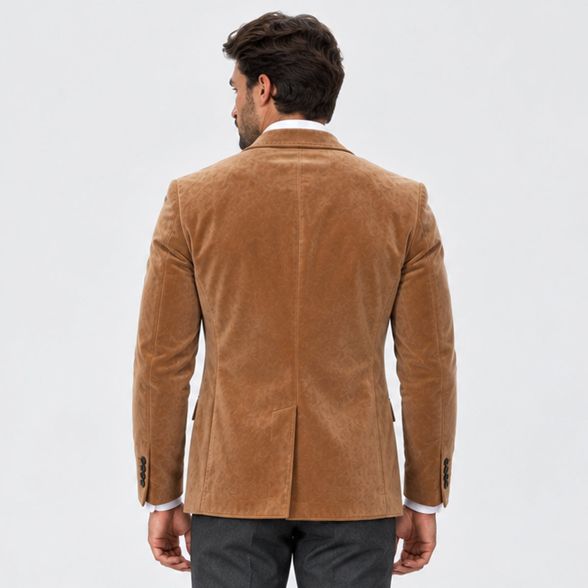 Monvaline | Men's Suede Blazer Jacket – Smart Casual Tailored Fit