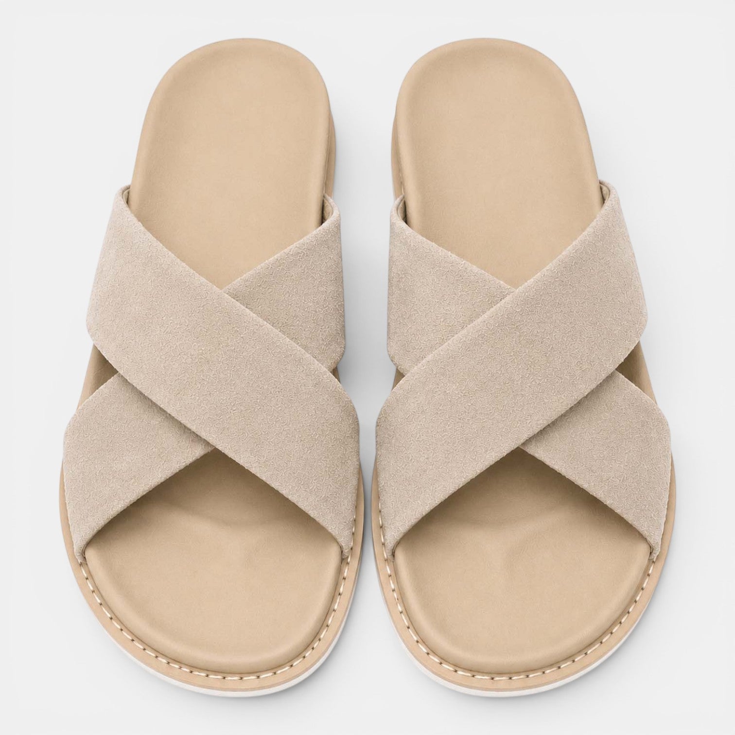 Monvaline | Men's Suede Leather Slide Sandals for Everyday Casual Wear