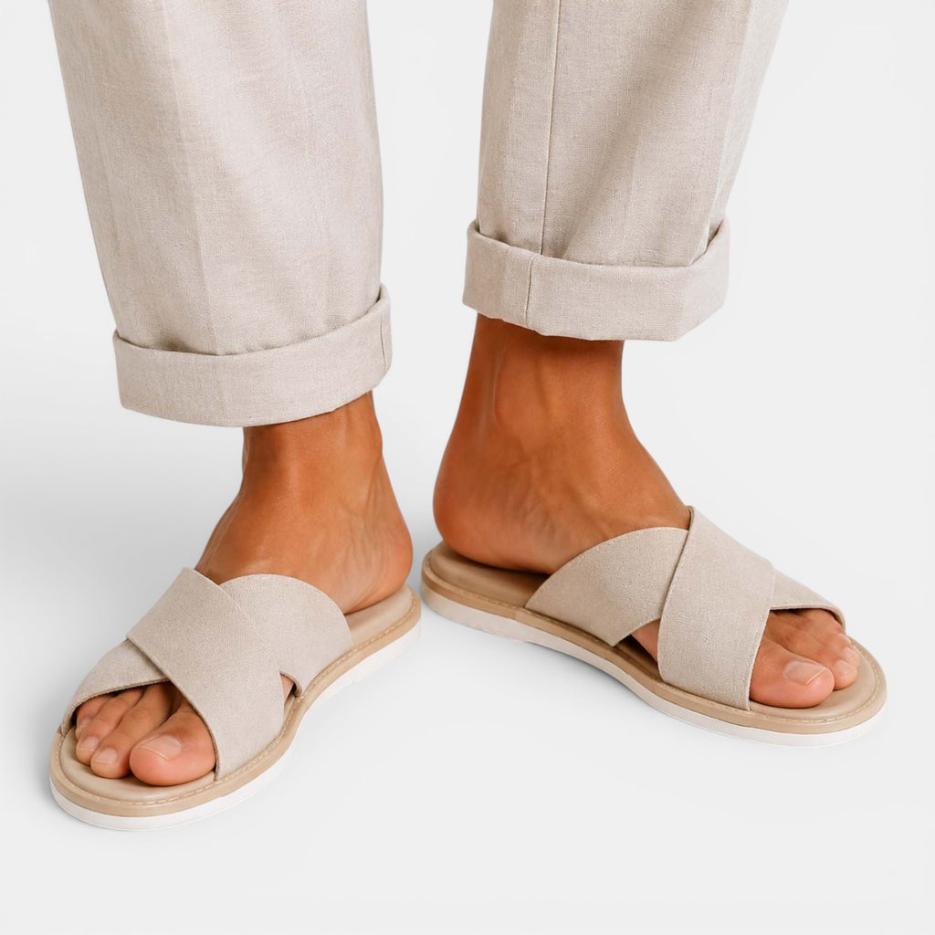 Monvaline | Men's Suede Leather Slide Sandals for Everyday Casual Wear