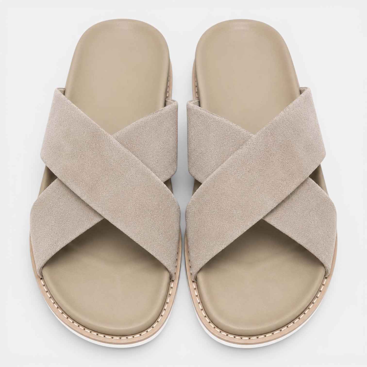 Monvaline | Men's Suede Leather Slide Sandals for Everyday Casual Wear