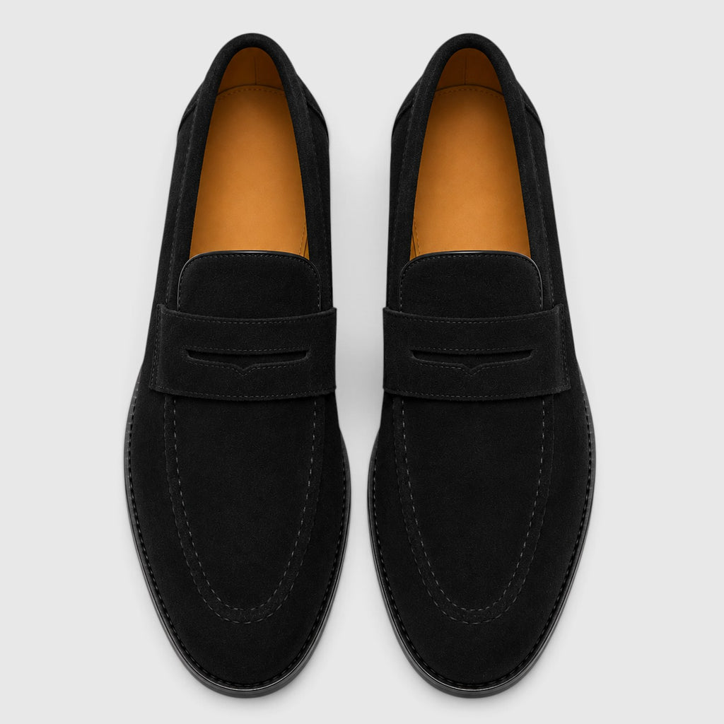 Monvaline | Men's Suede Penny Loafers – Smart Casual Shoes