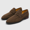 Monvaline | Men's Suede Penny Loafers – Smart Casual Shoes