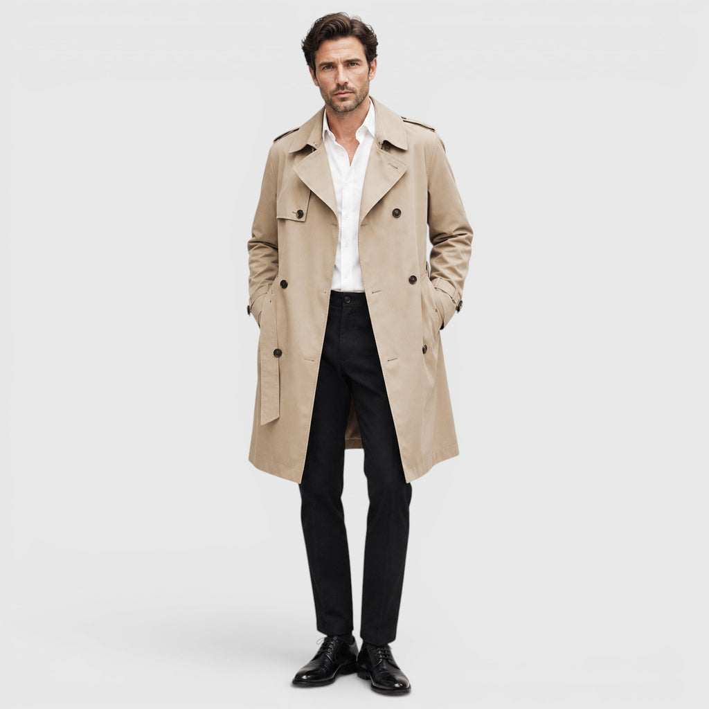 Monvaline | Men's Tailored Trench Coat for Smart Casual Outfits