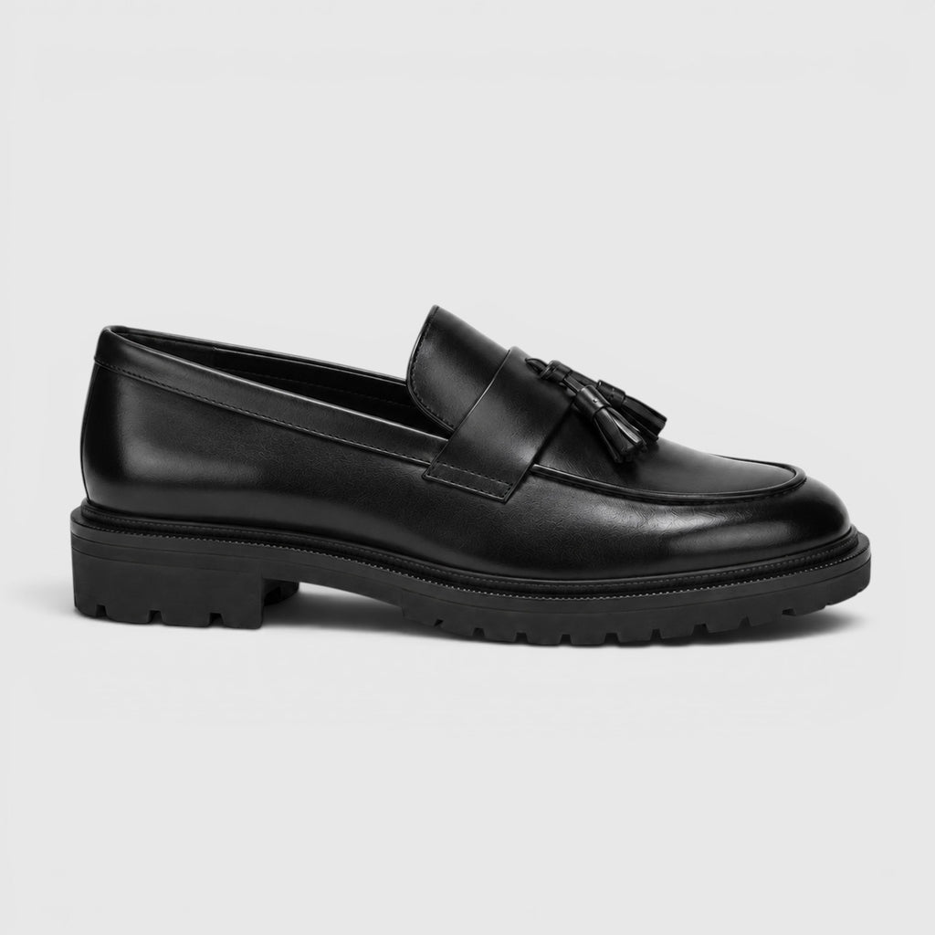 Monvaline | Men's Tassel Leather Loafers Comfortable Smart Casual Footwear