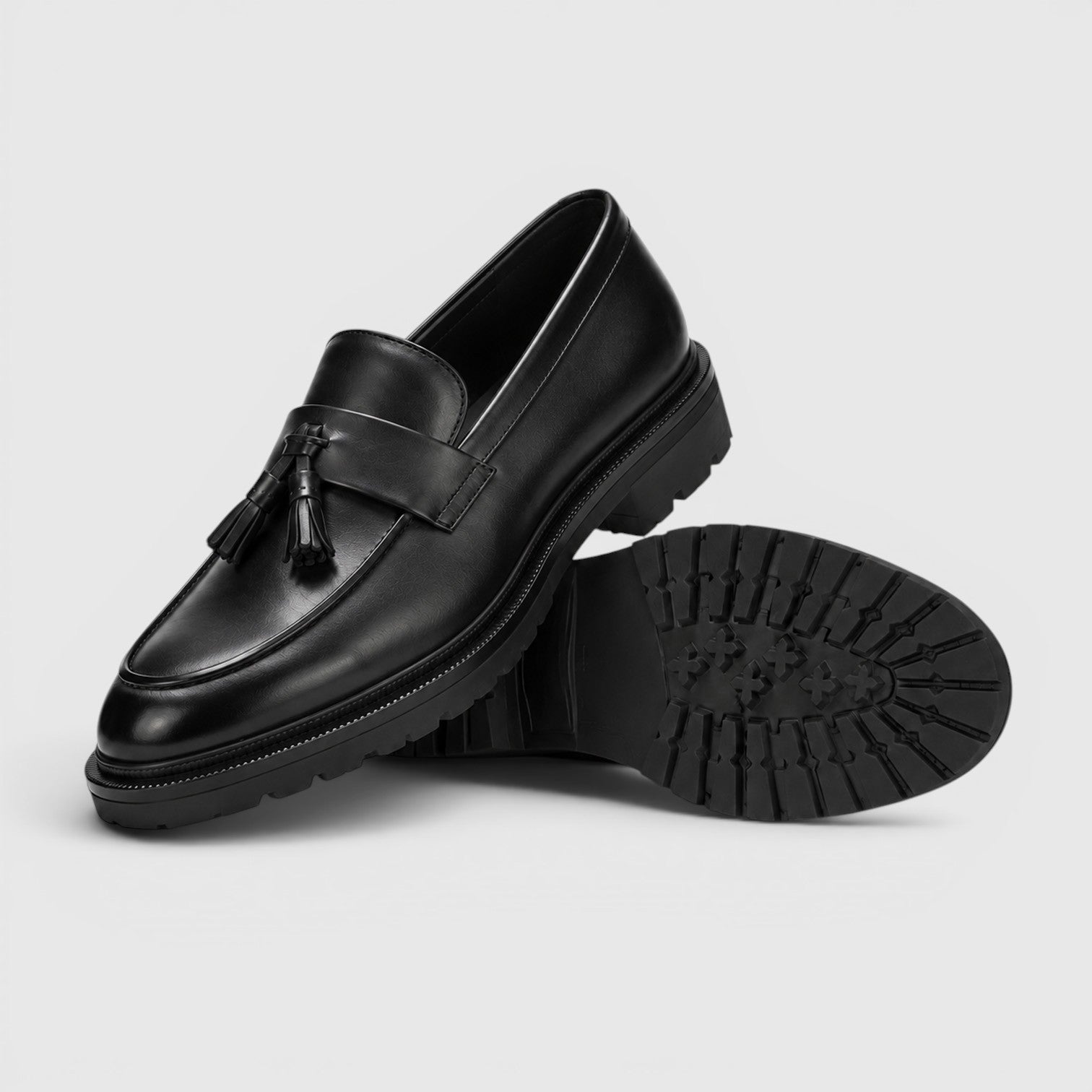 Monvaline | Men's Tassel Leather Loafers Comfortable Smart Casual Footwear