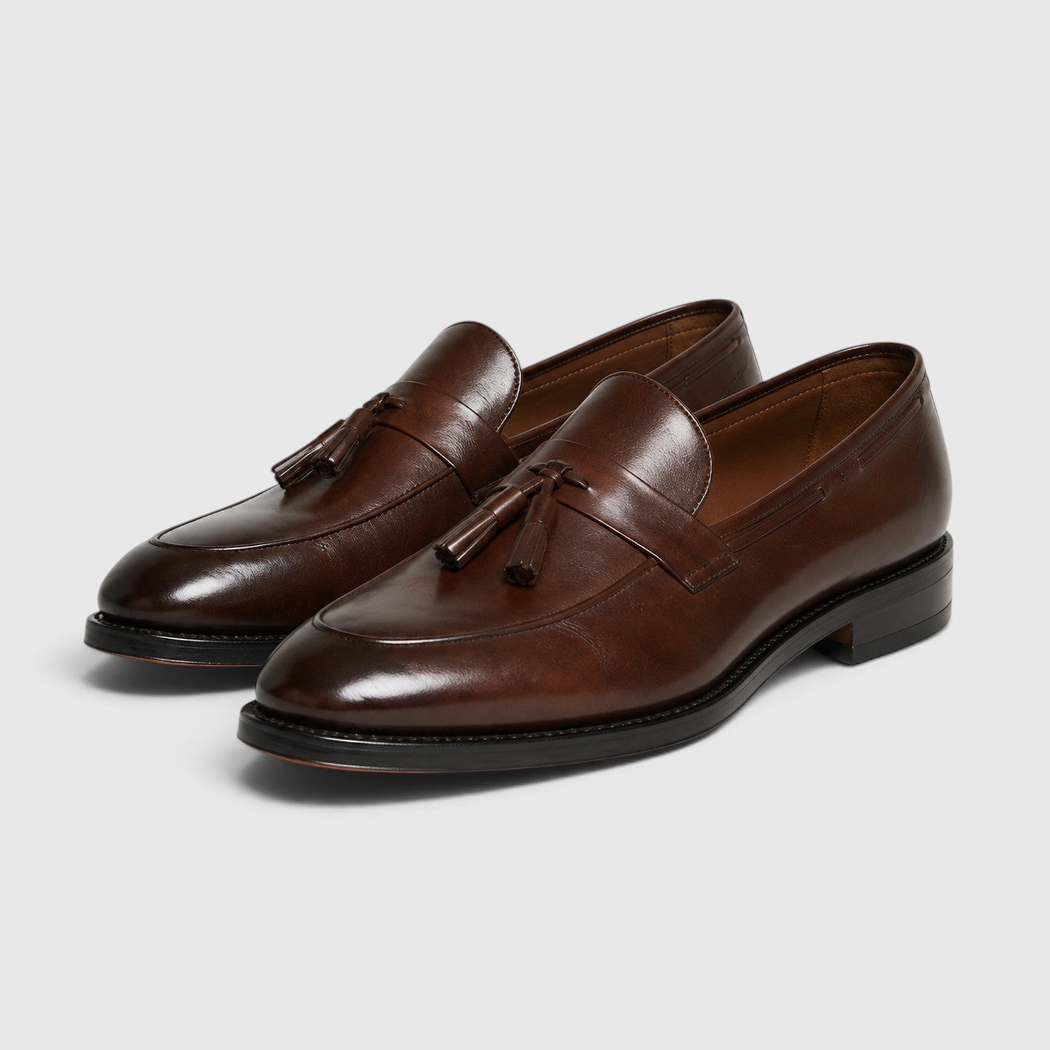 Monvaline | Men's Tassel Leather Loafers – Smart Casual Slip-On Shoes