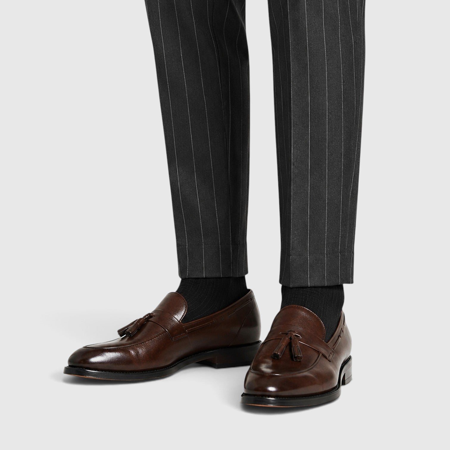 Monvaline | Men's Tassel Leather Loafers – Smart Casual Slip-On Shoes