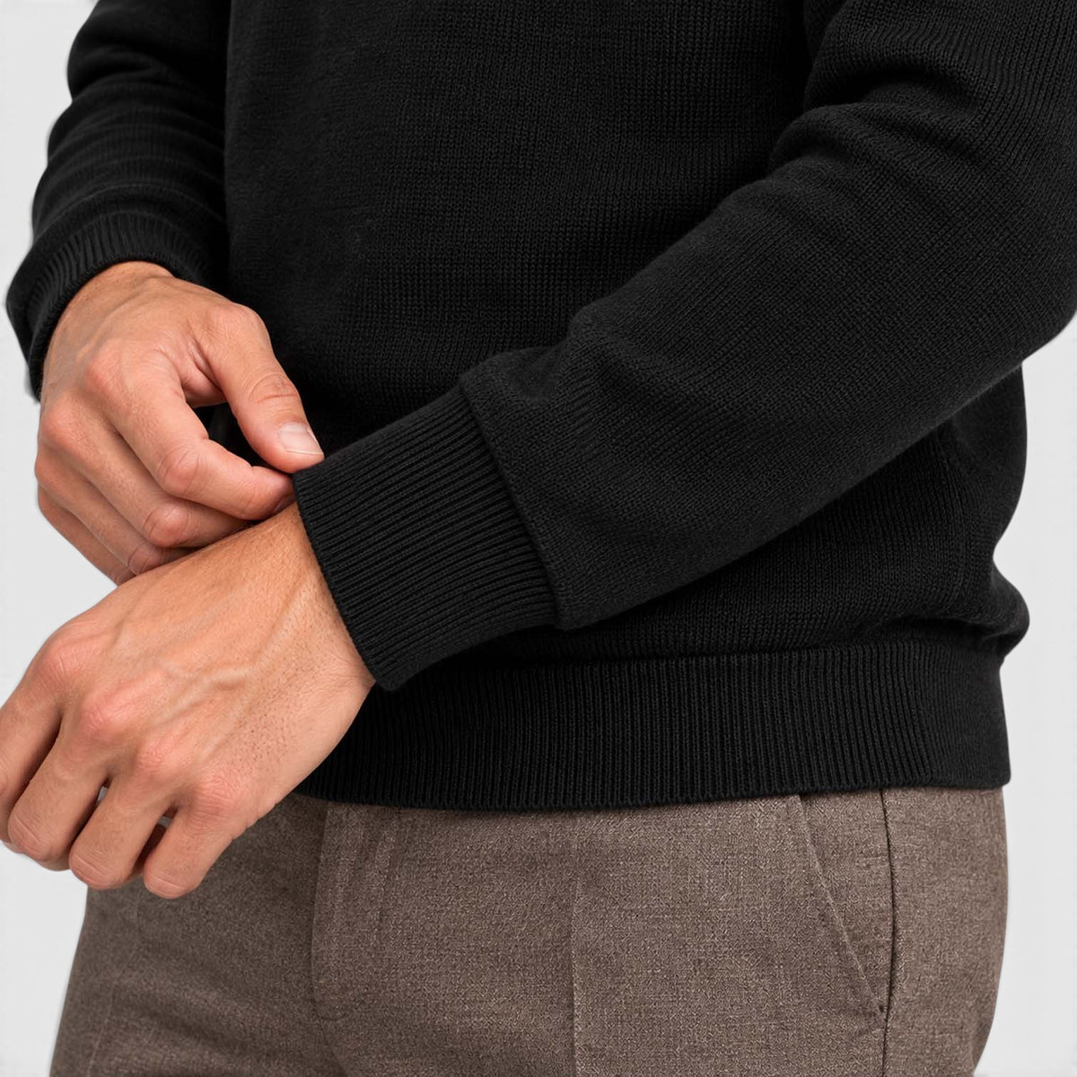 Monvaline | Men's Textured Polo Knit Sweater - Smart Casual Long Sleeve
