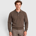 Monvaline | Men's Textured Polo Knit Sweater - Smart Casual Long Sleeve