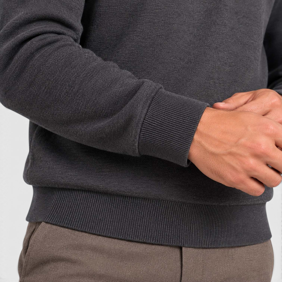 Monvaline | Men's Textured Polo Knit Sweater - Smart Casual Long Sleeve