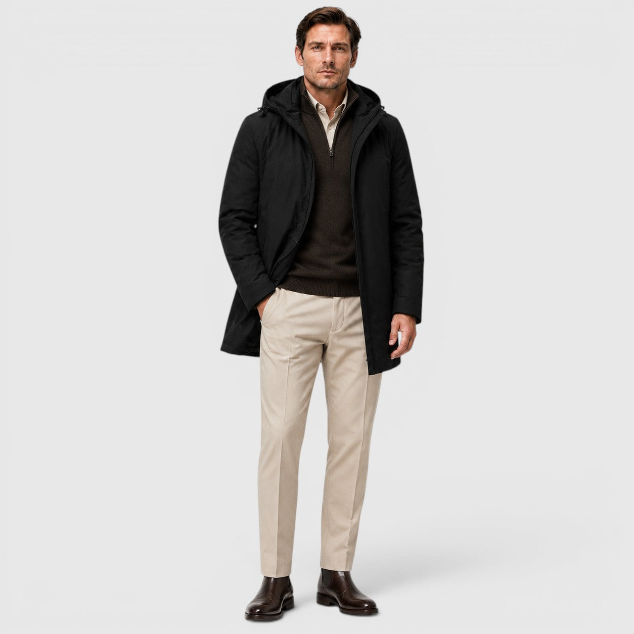 Monvaline | Men's Thick Hooded Jacket for Cold Weather Wear