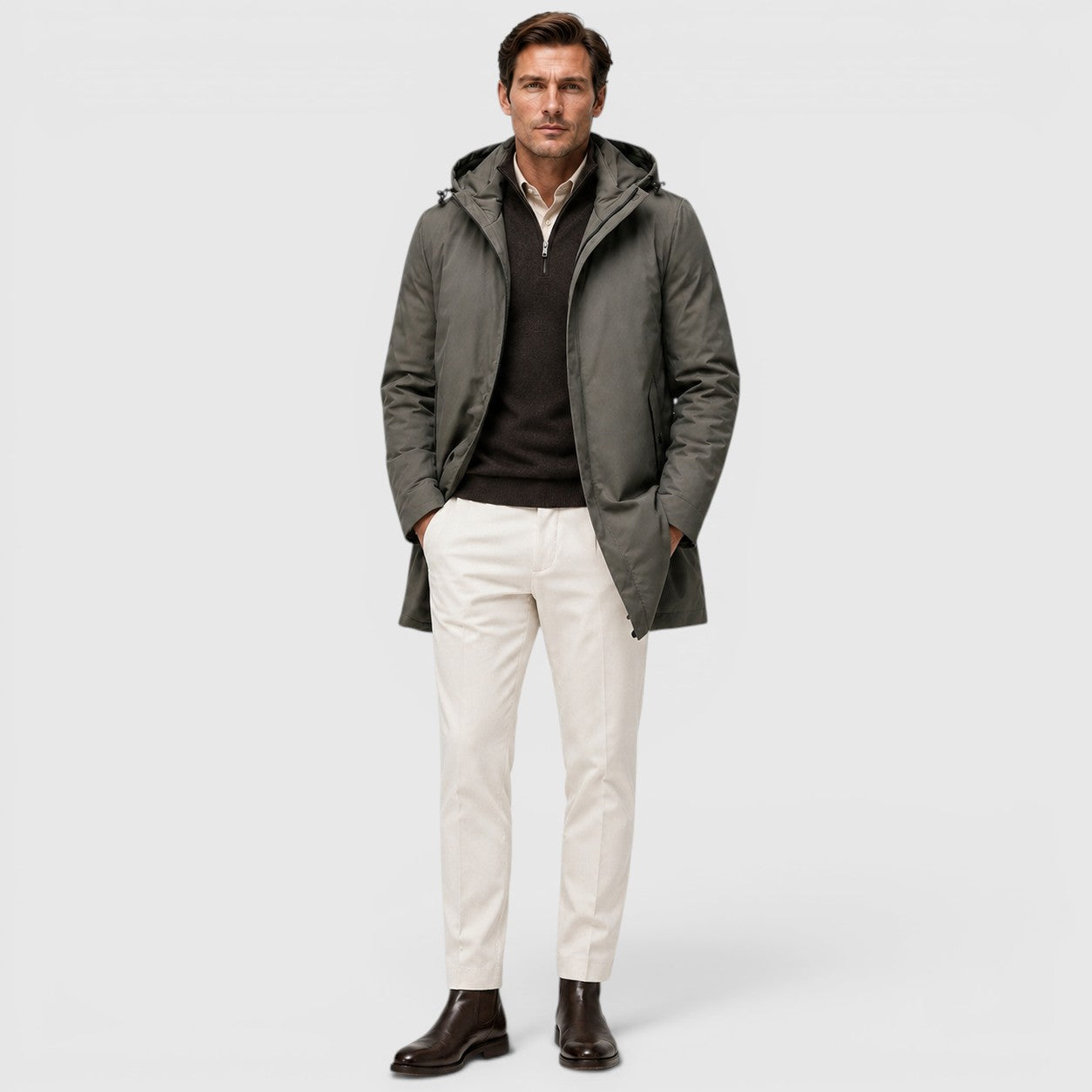 Monvaline | Men's Thick Hooded Jacket for Cold Weather Wear