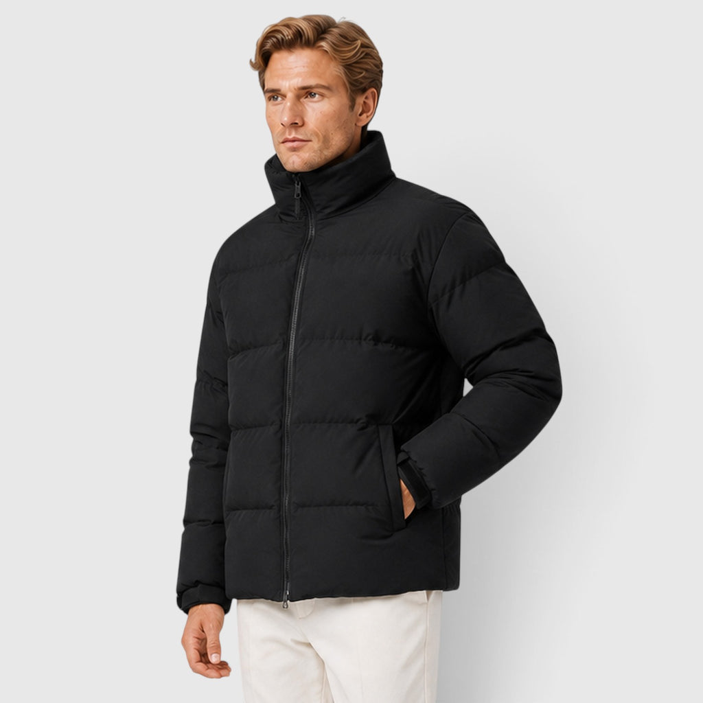 Monvaline | Men's Thick Puffer Jacket – Lightweight Quilted Winter Coat