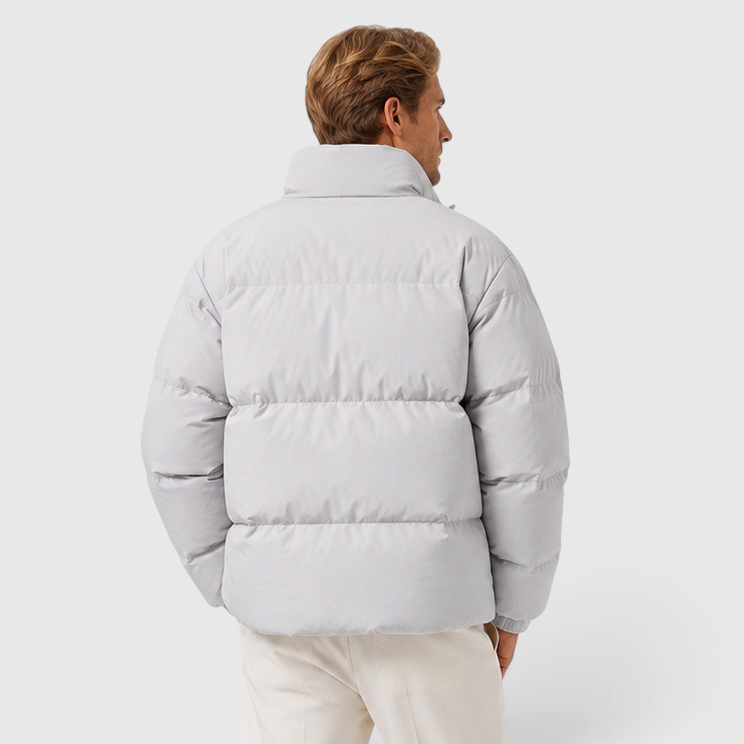Monvaline | Men's Thick Puffer Jacket – Lightweight Quilted Winter Coat