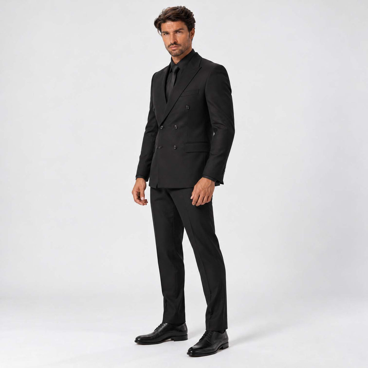 Monvaline | Men's Three-Piece Slim Fit Suit with Double-Breasted Waistcoat
