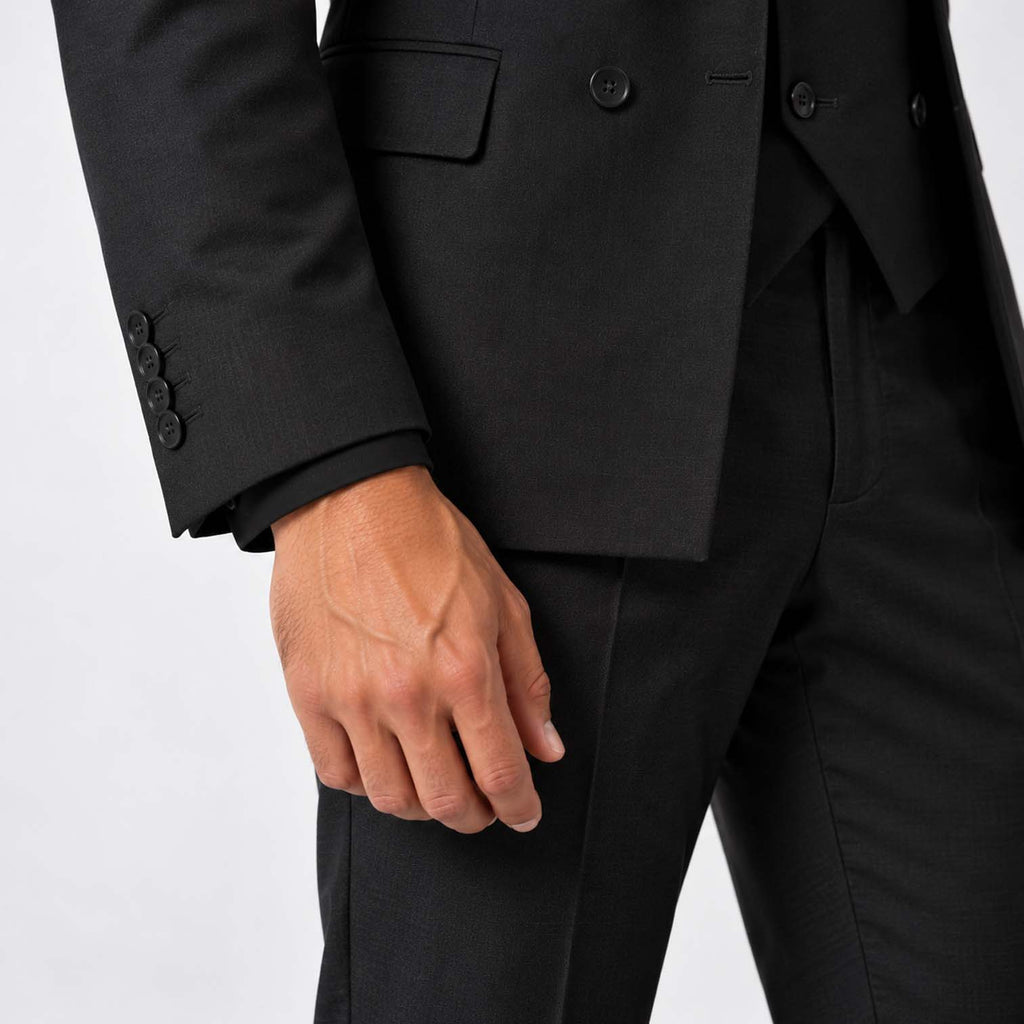 Monvaline | Men's Three-Piece Slim Fit Suit with Double-Breasted Waistcoat