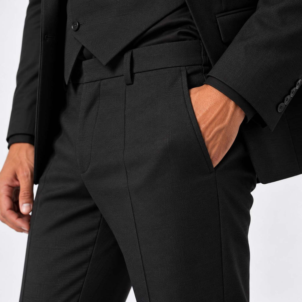 Monvaline | Men's Three-Piece Slim Fit Suit with Double-Breasted Waistcoat