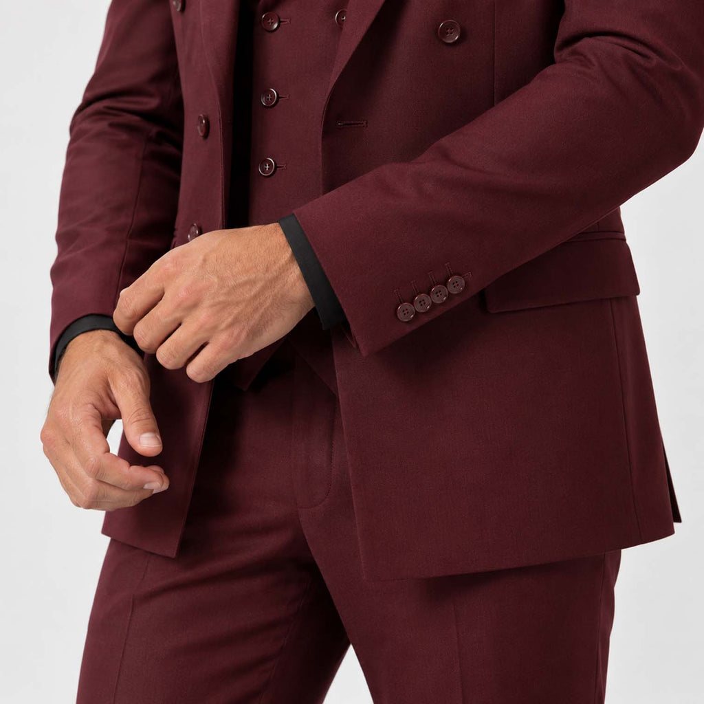 Monvaline | Men's Three-Piece Slim Fit Suit with Double-Breasted Waistcoat