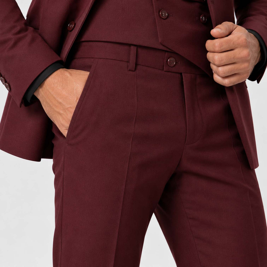 Monvaline | Men's Three-Piece Slim Fit Suit with Double-Breasted Waistcoat