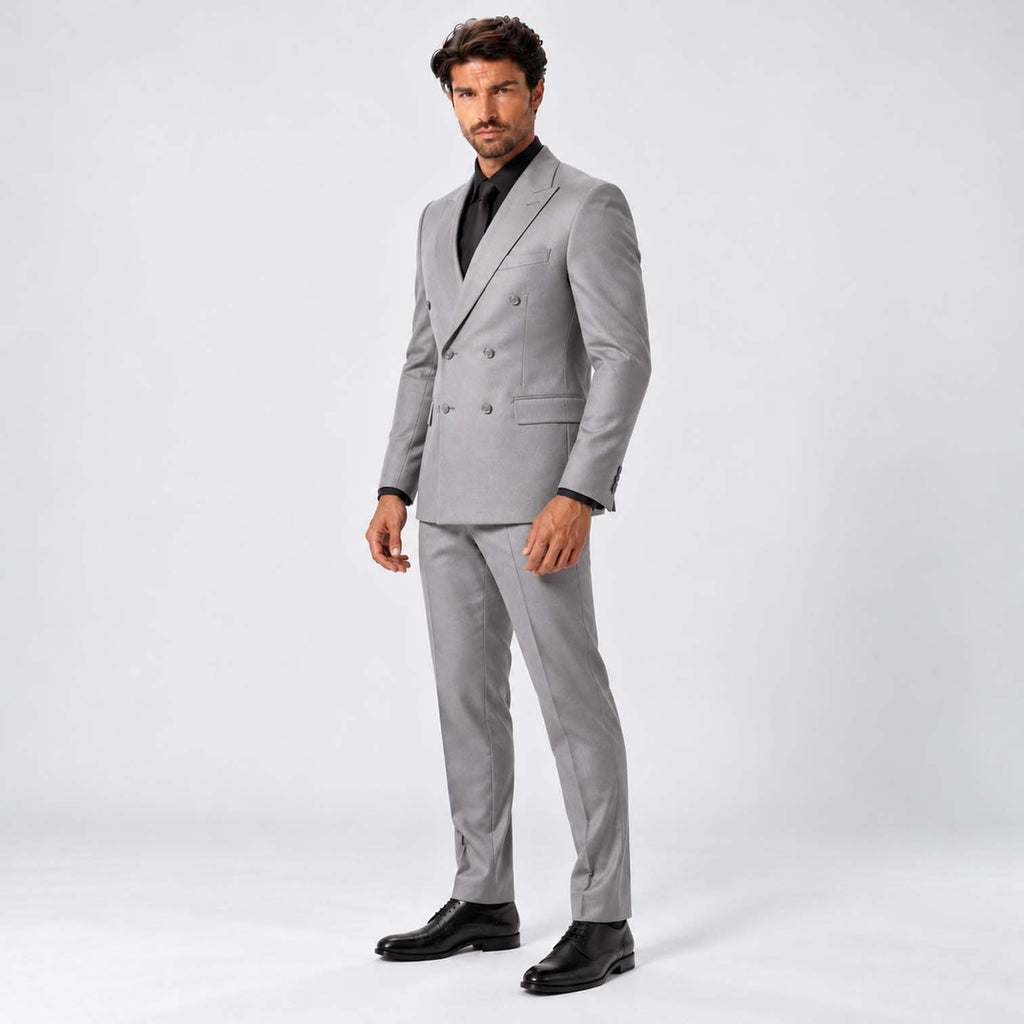 Monvaline | Men's Three-Piece Slim Fit Suit with Double-Breasted Waistcoat