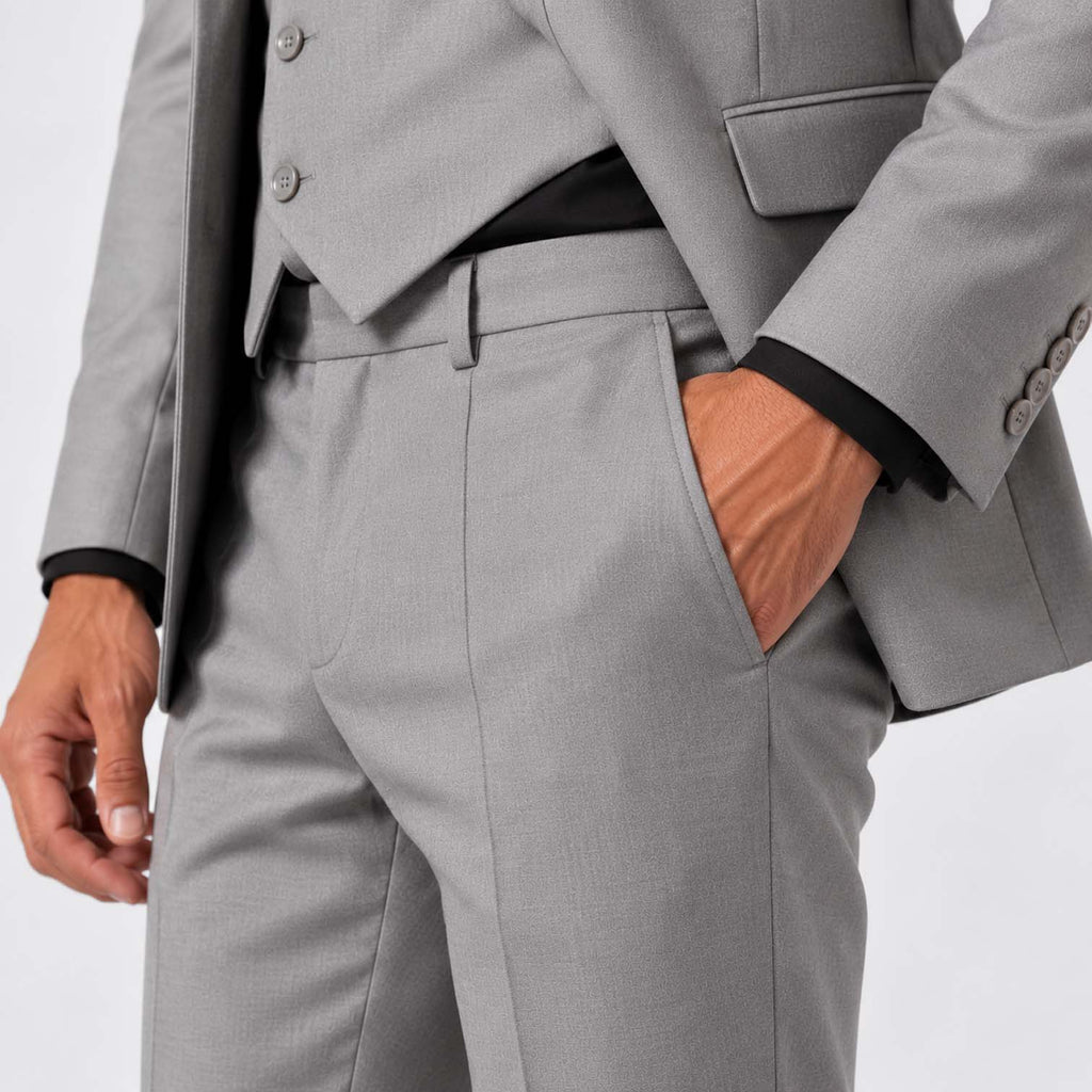 Monvaline | Men's Three-Piece Slim Fit Suit with Double-Breasted Waistcoat