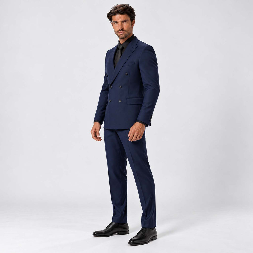 Monvaline | Men's Three-Piece Slim Fit Suit with Double-Breasted Waistcoat