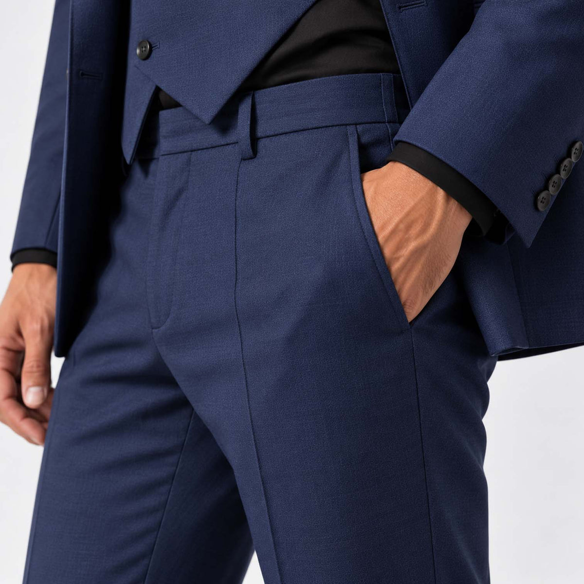 Monvaline | Men's Three-Piece Slim Fit Suit with Double-Breasted Waistcoat