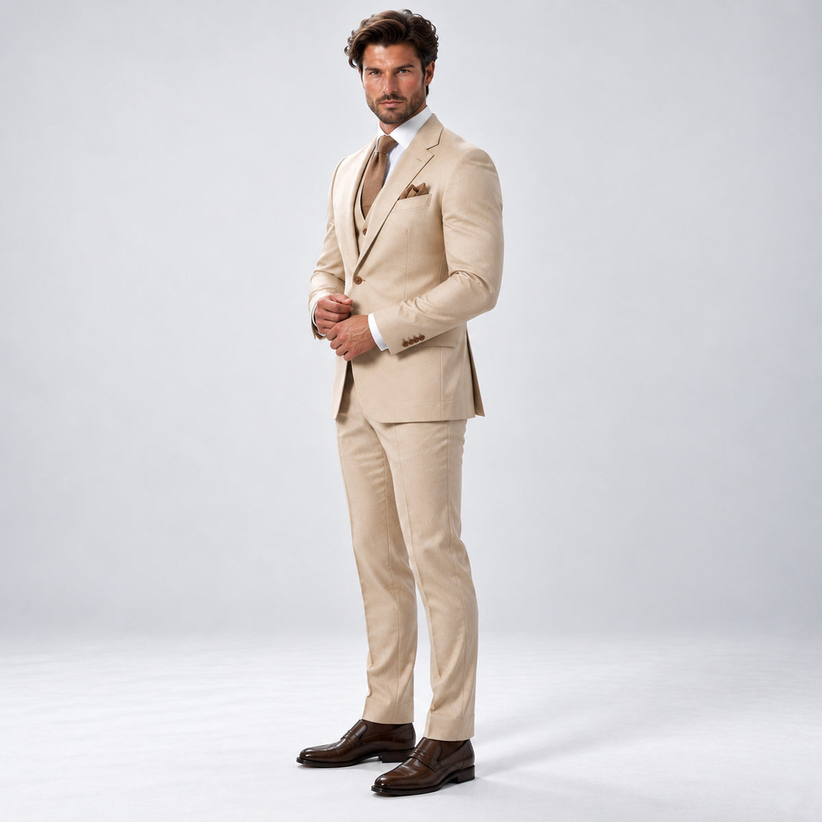 Monvaline | Men's Three-Piece Wedding Suit – Breathable Tailored Formal Set