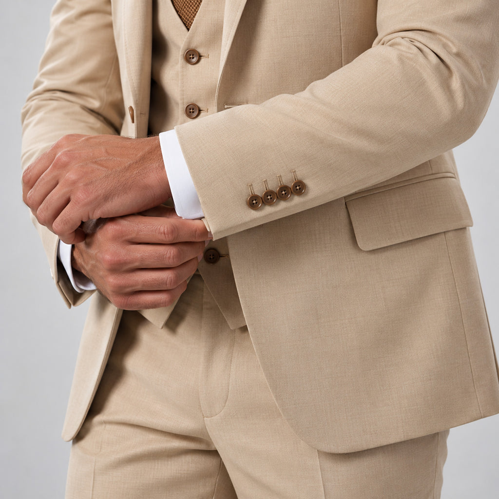 Monvaline | Men's Three-Piece Wedding Suit – Breathable Tailored Formal Set