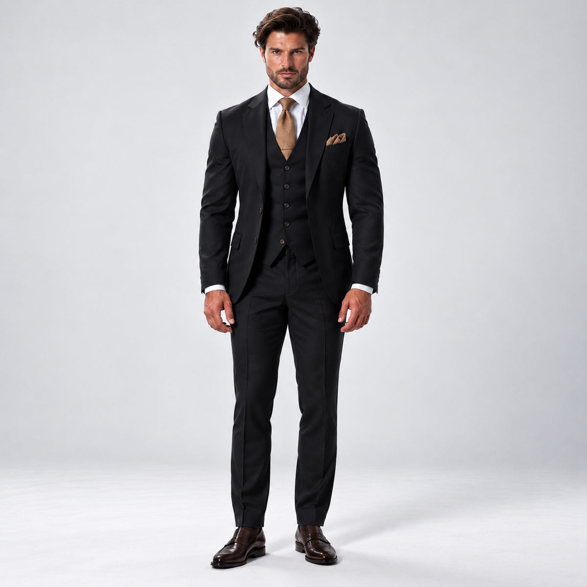 Monvaline | Men's Three-Piece Wedding Suit – Breathable Tailored Formal Set