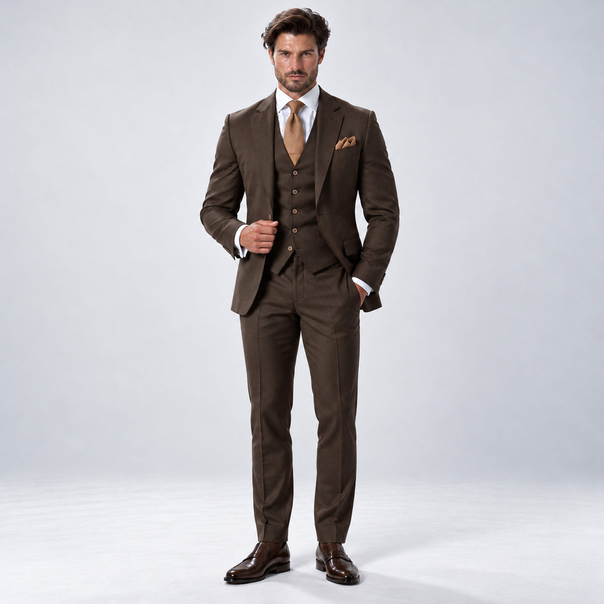 Monvaline | Men's Three-Piece Wedding Suit – Breathable Tailored Formal Set