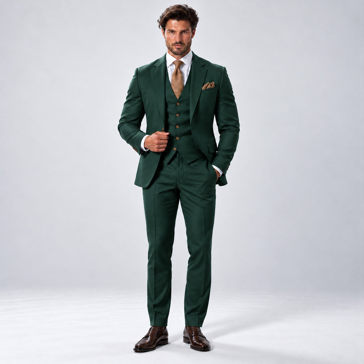 Monvaline | Men's Three-Piece Wedding Suit – Breathable Tailored Formal Set