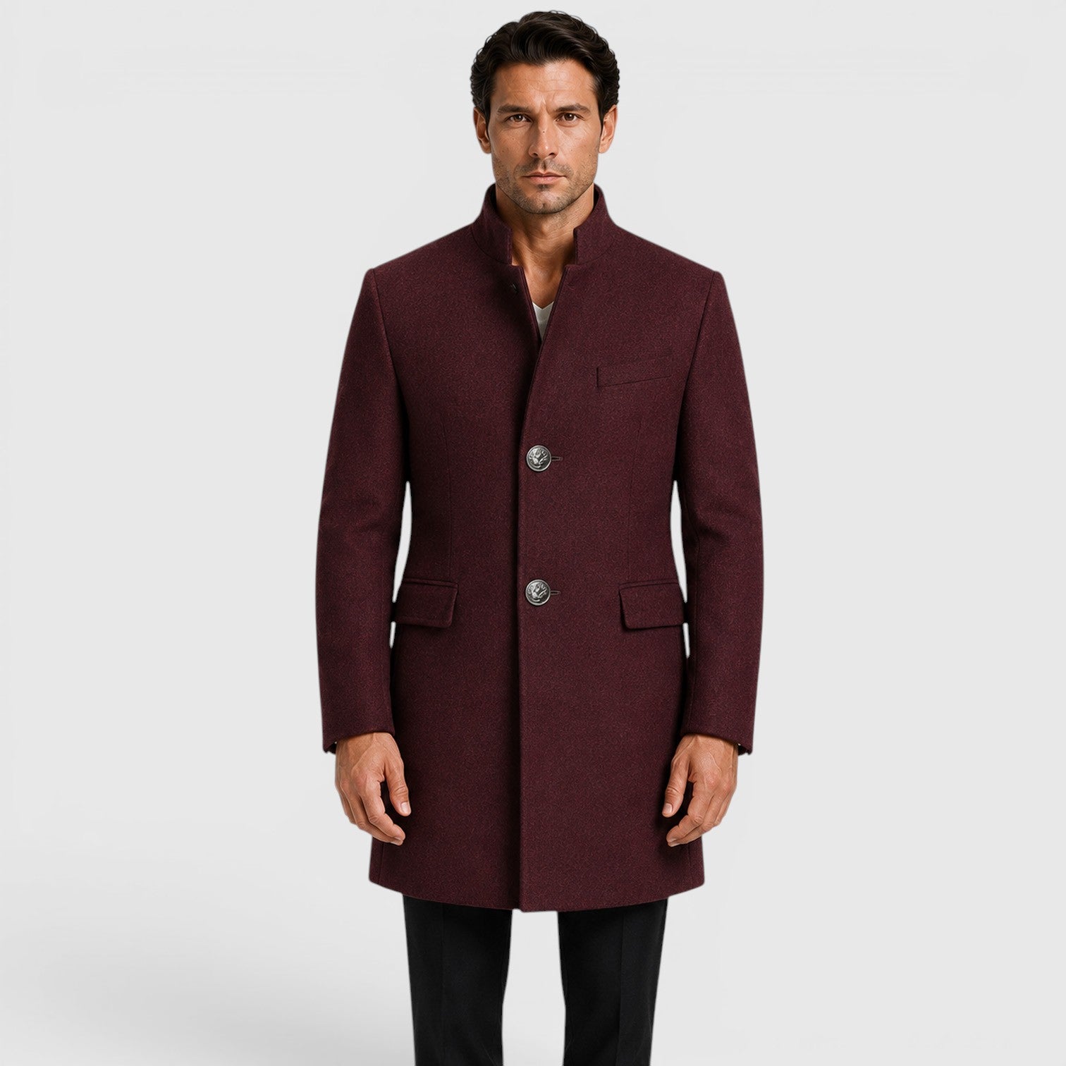 Monvaline | Men's Warm Classic Wool Coat for Everyday Wear