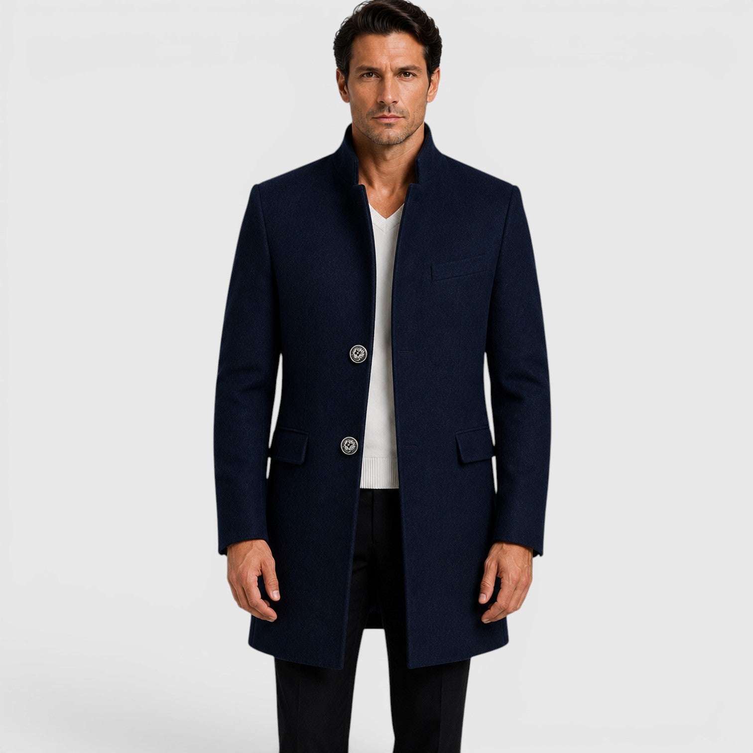 Monvaline | Men's Warm Classic Wool Coat for Everyday Wear