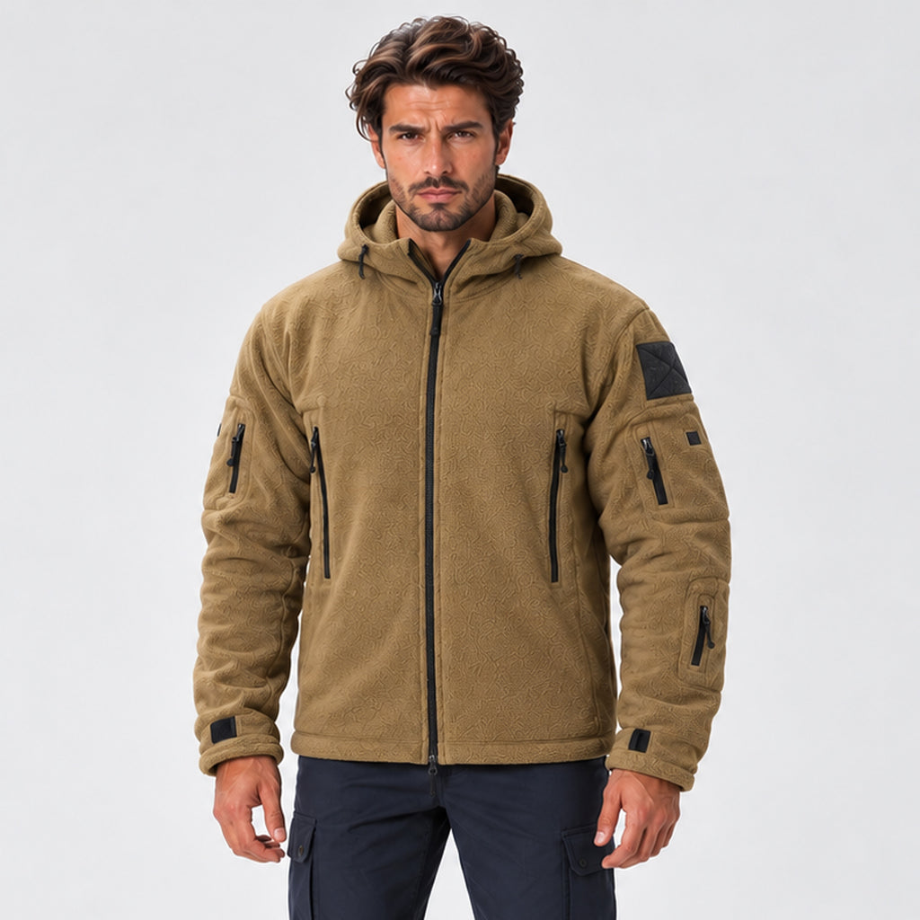 Monvaline | Men's Warm Hooded Winter Fleece Jacket with Zip Pockets