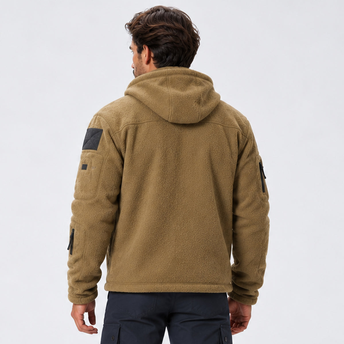 Monvaline | Men's Warm Hooded Winter Fleece Jacket with Zip Pockets