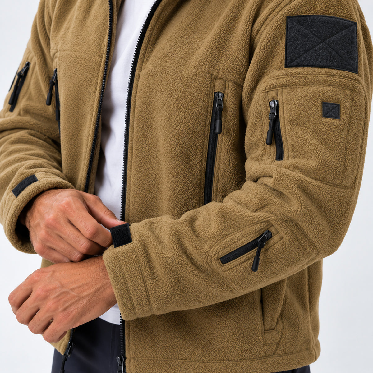 Monvaline | Men's Warm Hooded Winter Fleece Jacket with Zip Pockets