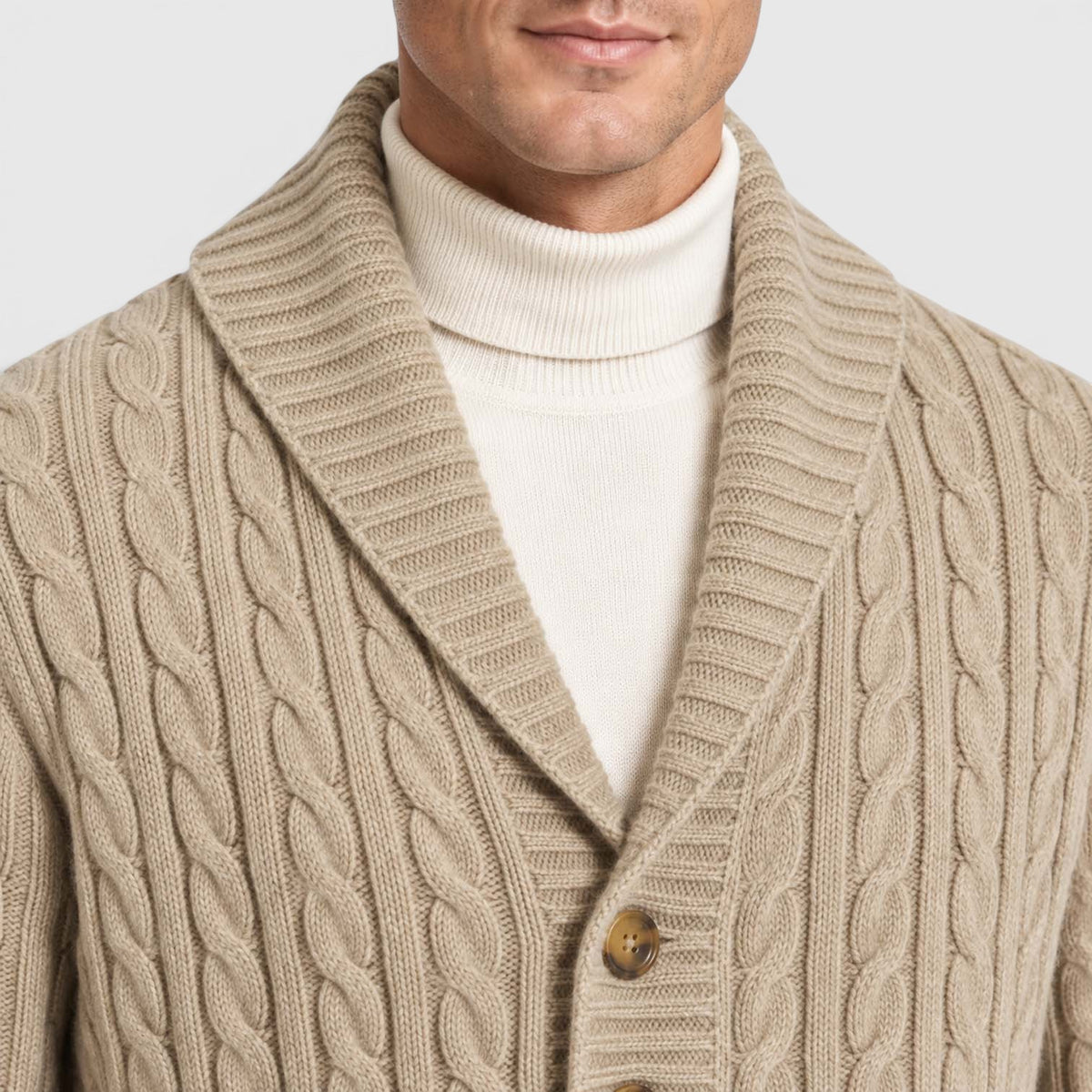 Monvaline | Men's Warm Knit Cardigan with Lapel Collar for Cold Weather