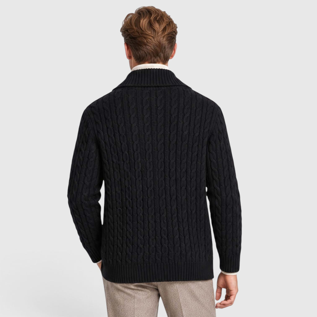 Monvaline | Men's Warm Knit Cardigan with Lapel Collar for Cold Weather