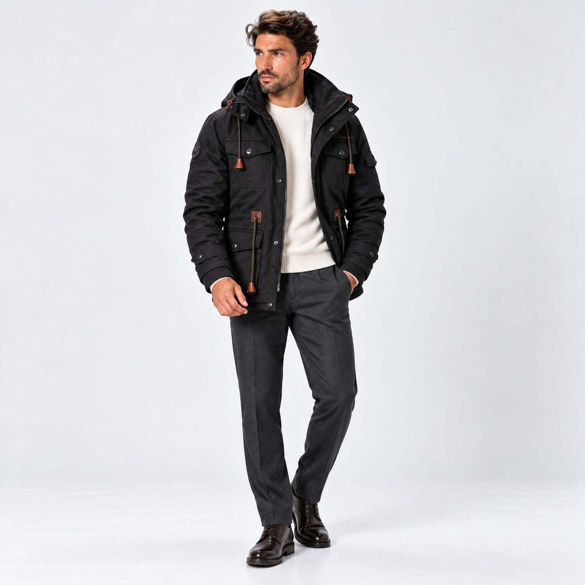 Monvaline | Men's Water-Resistant Field Jacket Fleece Lined