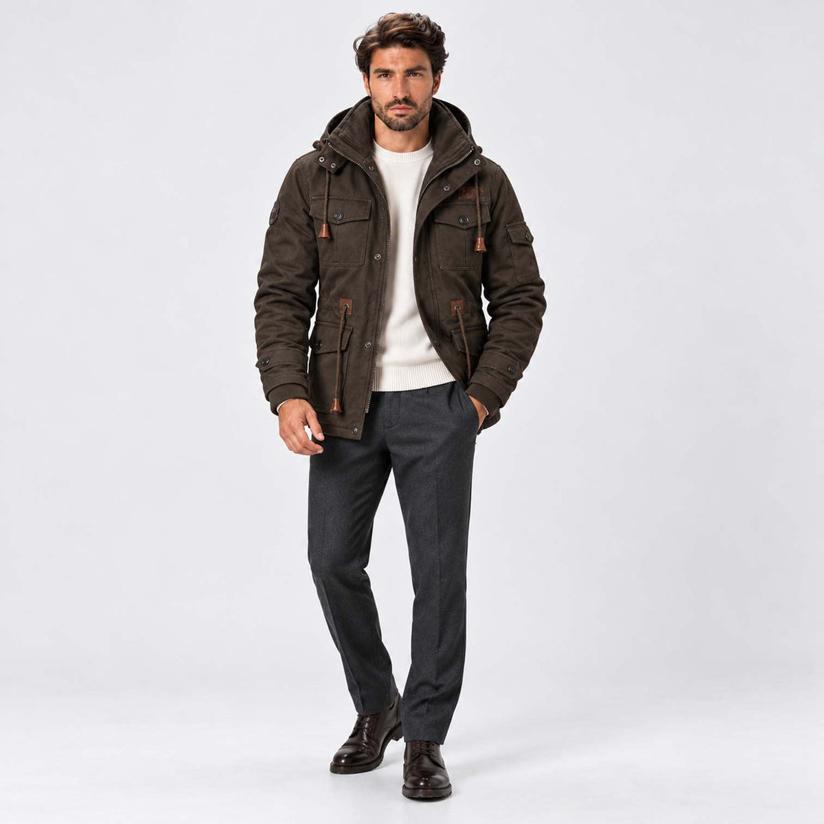Monvaline | Men's Water-Resistant Field Jacket Fleece Lined