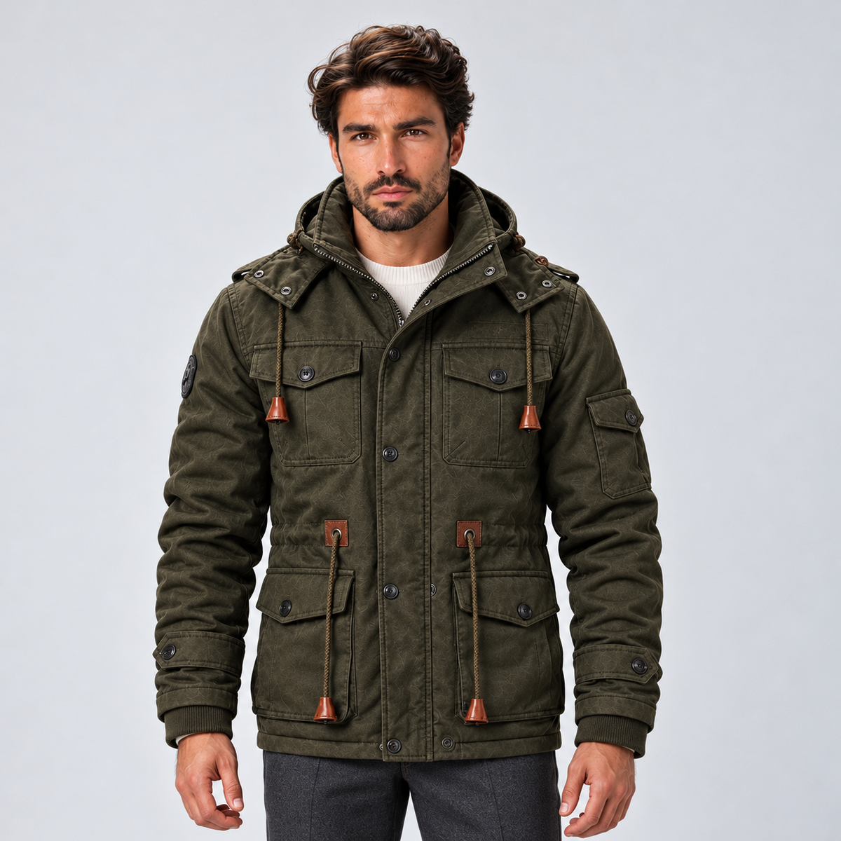 Monvaline | Men's Water-Resistant Field Jacket Fleece Lined
