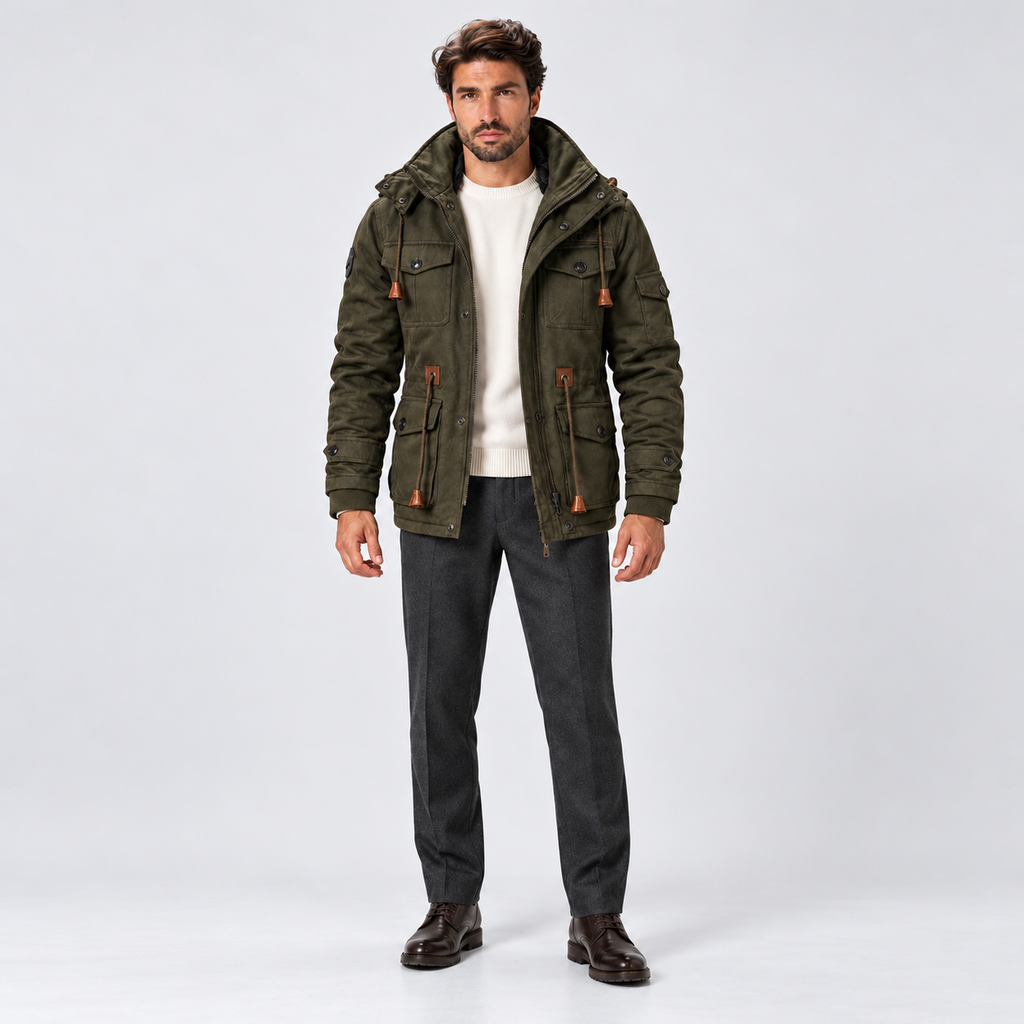 Monvaline | Men's Water-Resistant Field Jacket Fleece Lined