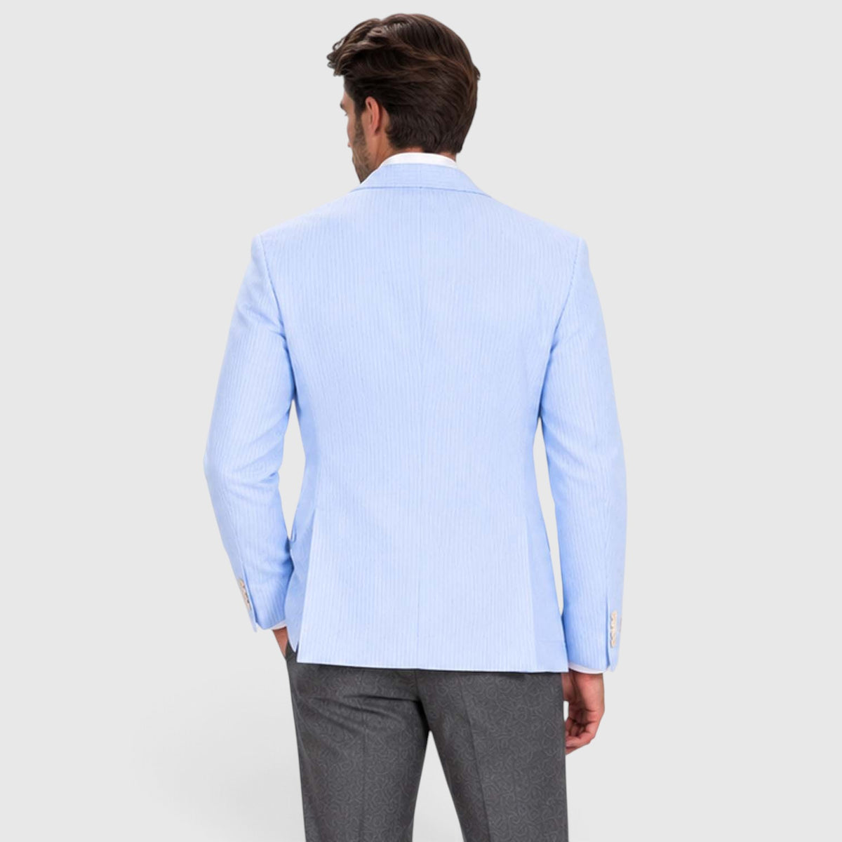 Monvaline | Men's Wedding Guest Blazer - Breathable Striped Suit Jacket