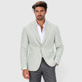 Monvaline | Men's Wedding Guest Blazer - Breathable Striped Suit Jacket