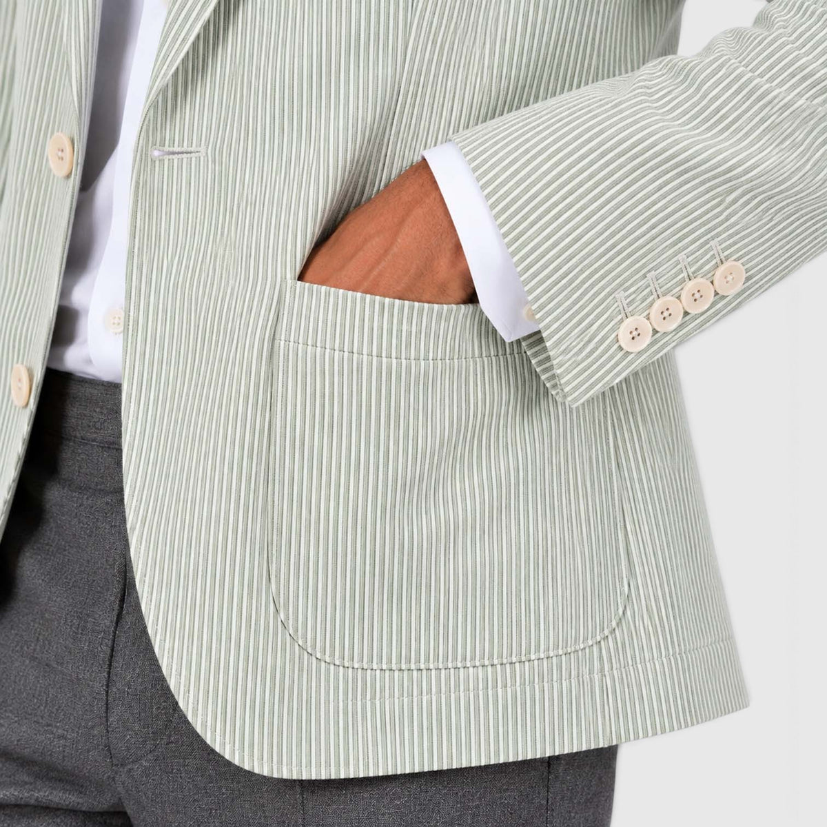 Monvaline | Men's Wedding Guest Blazer - Breathable Striped Suit Jacket