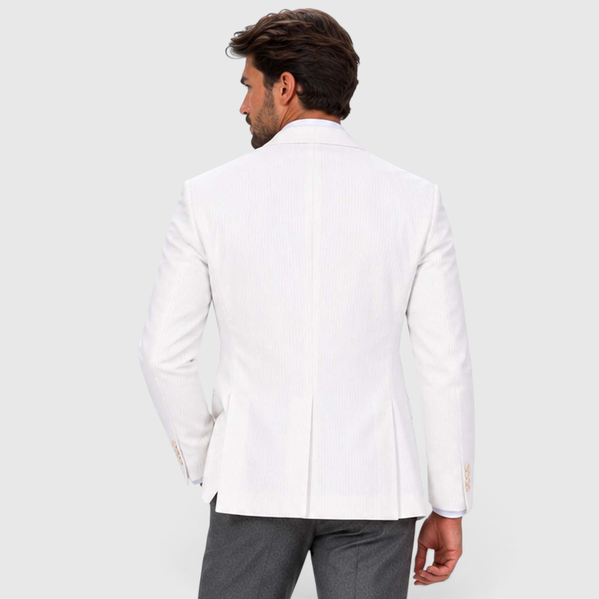 Monvaline | Men's Wedding Guest Blazer - Breathable Striped Suit Jacket